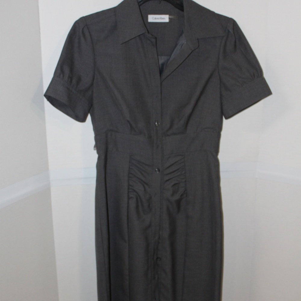 Calvin Klein Rockabilly gray wiggle pencil dress